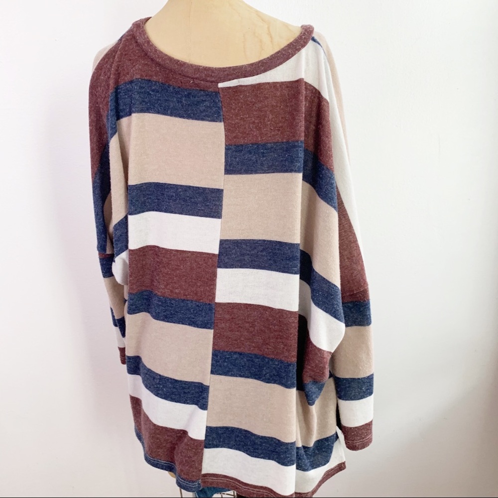 Audrey 3+1 Soft Fuzzy Stripe Pullover Hacci - image 3